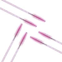 Brosse à mascara jetable rose cristal Baguette de mascara Ensemble de pinceaux de maquillage Kit d'applicateurs pour extensions de cils et brosse à sourcils