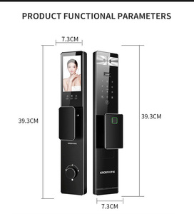 하이 퀄리티 스마트 3D 얼굴 인식 도어 잠금 Tuya 앱 와이파이 지문 NFC 카드 코드 암호 가정용 스마트 도어 잠금 - Product Image 2