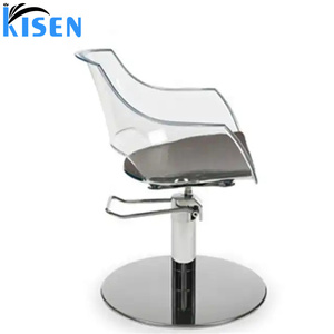 Kisen Contemporary Barber <b>Chair</b> Faux Leather Hydraulic Pump Height Adjustable Square Base Salon Furniture Vintage Professional - Product Image 3