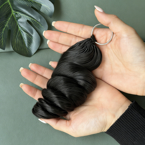 ผมแท้ 100% ไม่ผ่านกระบวนการใดๆ ขายส่ง ขนาด 12-32 นิ้ว แบบลอนหลวม ต่อผมแบบโครเชต์ ทรง Pixie Curl สีธรรมชาติ - Product Image 5