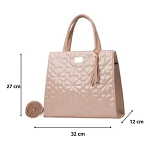 Bolsa de maquillaje para mujer Fana Kalea, diseño acolchado de color nude para guardar sombras de ojos - Product Image 3