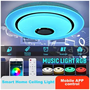 Modern İskandinav yüzey montaj Rgb renkli akıllı ev müzik tavan Led ışıkları oturma odası yatak odası için