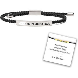 Bracelet ajustable en acier inoxydable avec barre argentée, <span class=keywords><strong>chaîne</strong></span> tressée avec breloque à la mode inspirée de la bête <span class=keywords><strong>Netflix</strong></span> - Product Image 1