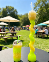 Gobelet à slush en plastique sans BPA, unique, courbé et torsadé, avec paille, pour bars et restaurants, vente en gros