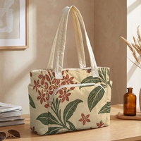 Sac de courses rembourré Cloud Lagoon Bloom promotionnel avec impression par transfert thermique pour les marchés et les courses