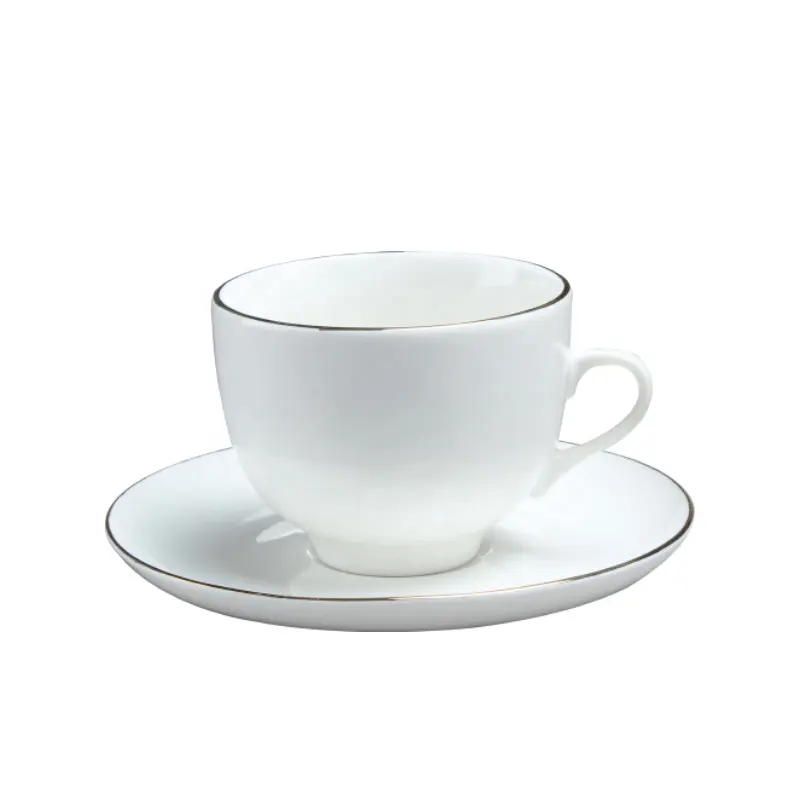 gold line design coffee cup and saucer gift set fine porcelain tea cup set