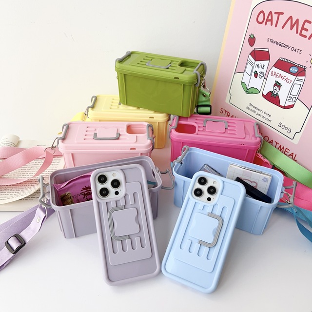 Wholesale Mobile Phone Cover Fashion Protective Shockproof Crossbody Phone case Storage Box