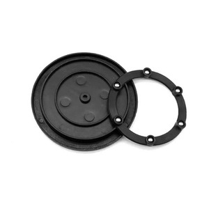 Base giratoria de plástico con plataforma giratoria de bolas de acero para accesorios de muebles, diseño moderno y sencillo en negro - Product Image 1