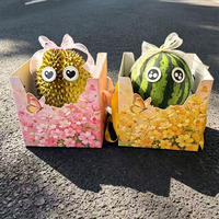 Watermeloen Durian Fruit Verpakkingsdoos Draagbare Bloemige Handtas Robuuste Kartonnen Cadeaudoos voor Verse Producten Groothandel Leveringen