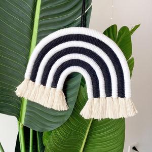 Casa decoración nórdica de algodón de punto bohemio pared tejido tapiz Macrame arco iris - Product Image 6