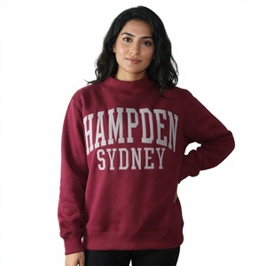 Hampden Sydney Crew <b>Neck</b> Sweatshirt Maroon Fleece Private Label Women's <b>Mock</b> <b>Neck</b> Sweatshirt Embroidered Logo Premium Cotton - Product Image 4