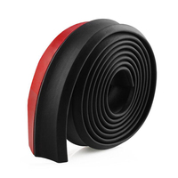 2 "X 2.5M Hitam PU Depan Bumper Bibir Splitter Tubuh Spoiler Rok Karet Pelindung