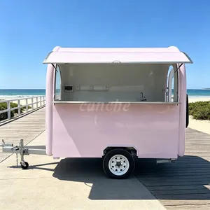 Camion de restauration mobile électrique pour hot-dogs et café, style USA, couleur violette, pour la vente de snacks de rue - Product Image 1