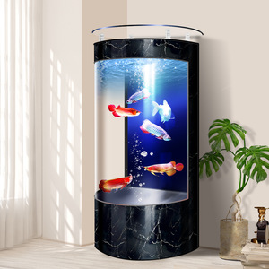 Acuario <span class=keywords><strong>de</strong></span> Vidrio Semicircular Europeo con Bombas <span class=keywords><strong>de</strong></span> Agua, 276-690L, Autolimpiable, Ultrasilencioso, para el Hogar - Product Image 1