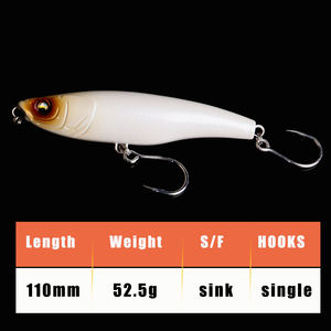 DriftCatch 11CM 52.5G Esca Artificiale Affondante Tipo Pencil per Bass, con Amo Singolo, Occhio Bionico Realistico, in Plastica ABS per Acqua Dolce - Product Image 6