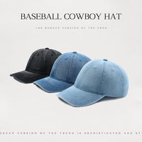Gorra de Béisbol de Mezclilla para Primavera/Verano, Color Sólido, Casual, Protección Solar, Ajustable, Varios Colores Opcionales