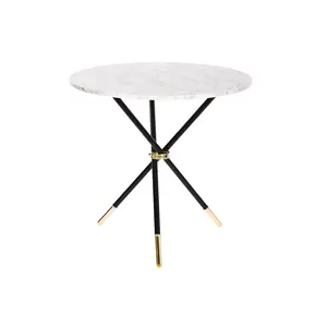 Table d'appoint en MDF et métal 80x80x76 cm Finition effet marbre - Product Image 4