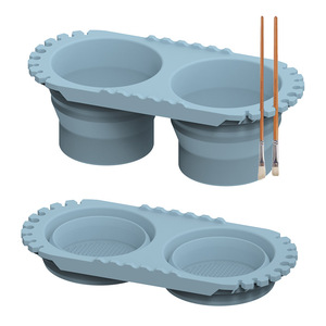 Nettoyeur <span class=keywords><strong>de</strong></span> pinceaux d'artiste - Bol double pliable <span class=keywords><strong>en</strong></span> silicone avec support <span class=keywords><strong>de</strong></span> séchage pour pinceaux et palettes - Product Image 6