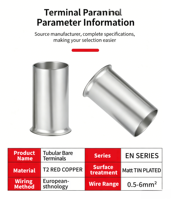 Embout de câble isolé en cuivre rouge épais, plaqué étain mat, certifié CE, série CNXI EN, pour applications énergétiques renouvelables