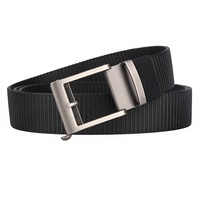 Langqin Ceinture tactique d'extérieur pour homme Boucle en alliage épais et solide Confortable Design décontracté Automatique Pantalon classique Polyester