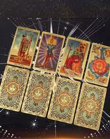 Vente en gros Tarot espagnol en feuille d'or 12*7cm Cartes de jeu de société en PVC étanches avec guide