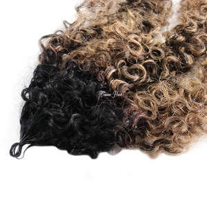 Estensioni di Capelli Umani Vmae con Trecce Crochet a Piuma, Ricci Profondi Afro Kinky, Balayage Biondo Cenere, Capelli Vergini Grezzi - Product Image 5