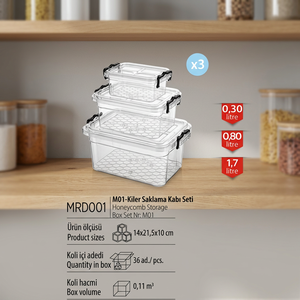 Set 3 Rectangle Durable Eco-Friendly Lockable Plastic <b>Storage</b> <b>Containers</b> 6-10L Capacity Multipurpose Meat Food <b>Storage</b> Freshness - Product Image 2