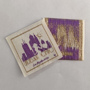 Étiquettes textiles personnalisées YH-BL-W001 en tissu noir pour vêtements, étiquettes thermiques à code-barres pour soins de la peau, étiquettes privées pour vêtements - Product Image 6