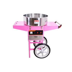 Fairy Gas Floss Sugar Machine 72 CM Boiler Electric Pink Cart Stand Commercial Cotton Candy Making Machine Floss Maker