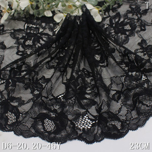 Chiều Rộng 23Cm Hoa Thanh Lịch Mô Hình Căng Spandex Màu Đen Ren Trim Vải Cho Phụ Nữ Của Sexy Đồ Lót - Product Image 5
