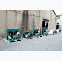Compresseur hermétique industriel 3 4 5 6 8 8HP, triphasé, refroidi par air-eau, unité de condensation avec moteur pour la réfrigération des congélateurs
