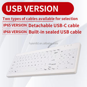คีย์บอร์ดไร้สายแบบซิลิโคนสำหรับเดสก์ท็อป รุ่นใหม่ ล้างทำความสะอาดได้ ฆ่าเชื้อได้ ใช้ในโรงพยาบาลและอุตสาหกรรม  แบบสามโหมด  กันน้ำ  พอร์ตเชื่อมต่อ Type-C - Product Image 2