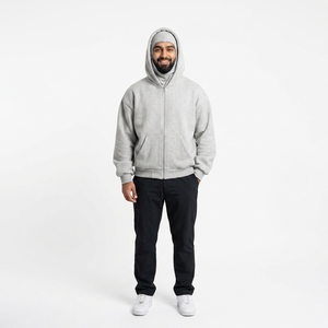 Pull à capuche tendance automne-hiver, double capuche, masque ninja, cagoule brodée, 100% coton, respirant, séchage rapide, vêtements d'extérieur pour - Product Image 1