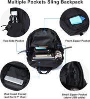 Petit sac à dos imperméable personnalisé pour hommes et femmes, sacs à bandoulière avec chargeur USB