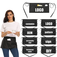 Celemek setengah pinggang desain kustom dapat diatur tahan lama celemek kerja dapur memasak penggunaan pengiriman Restoran