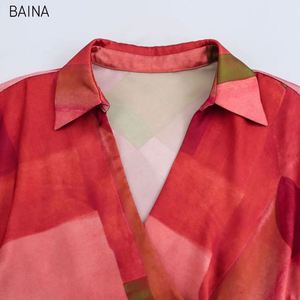 Vestido de Mujer con Estampado Geométrico de Seda Satinada, Estilo Vintage, Sin Mangas, para Primavera - Product Image 3