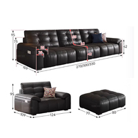 Wohnzimmer Echtleder Elektrisches Relaxsofa Modernes Einfaches Multifunktionales Smart-Kombinationssofa