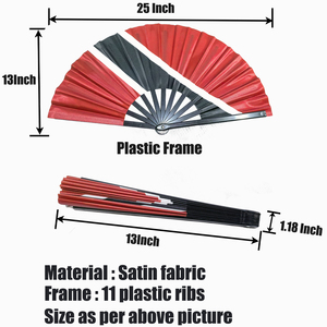 Abanico de Bambú Grande Personalizado con Impresión de Bandera Nacional, Abanico Plegable de Bambú de 13 Pulgadas para Fiestas, Carnavales y Eventos - Product Image 2