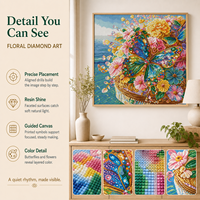 Kit de Peinture Diamant Créatif Imprimé Premium, Options de Perles à Découper, Perles de Formes Spéciales, Effet Cristal Scintillant, Art 5D Écologique
