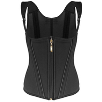 Gilet sculptant en latex à baleines d'acier avec sangle réglable, Fajas Colombianas, Fermeture éclair européenne et crochets, Soutien abdominal, Bustier