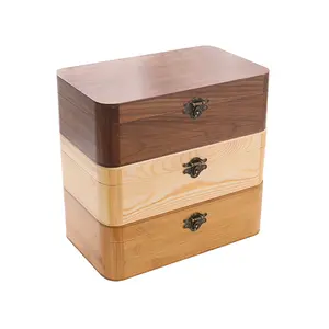 Boîte de rangement en bois à coin rond, coffret de friandises, exquis, boîte d'emballage pour cadeau