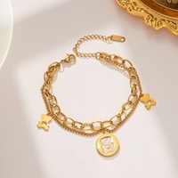 Edelstahl-Armband Hohlblumen-Anhänger-Armreif Mode-Schmuck für Damen-Armbänder und -Bangles