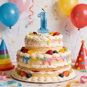 Vela con Número 1 Brillante en Rosa y Azul, Vela para Primer Cumpleaños, Decoración para Pastel de Fiesta Infantil - Product Image 2