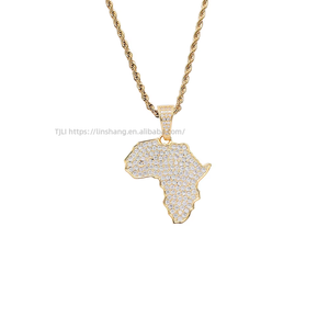 Africa pendant, hip hop jewelry men's and women's <b>necklaces</b>, <b>solid</b> zirconium pendant - Product Image 1