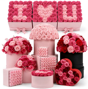 Décoration intérieure pour la maison, fleurs, <span class=keywords><strong>bouquet</strong></span> <span class=keywords><strong>de</strong></span> <span class=keywords><strong>pivoines</strong></span>, Saint-Valentin, fête des mères, remise <span class=keywords><strong>de</strong></span> diplôme, Pâques, coffret cadeau, roses éternelles préservées - Product Image 1