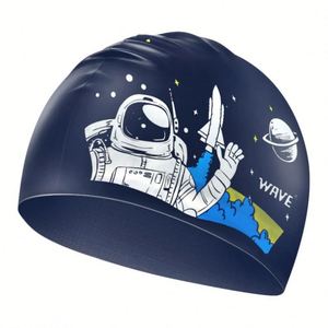 Bonnet de bain en silicone haute élasticité 50-65g, design dessin animé, forme et couleur personnalisées, logo OEM, certifié ROHS, pour enfants, USA - Product Image 1