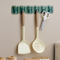 6 en 1 Crochet de porte multifonction en plastique Crochets muraux non perforés Crochet de cuisine et de salon en gros