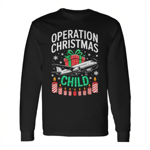 T-shirt a maniche lunghe Operation Christmas Child, camicia natalizia coordinata per la famiglia - Product Image 2