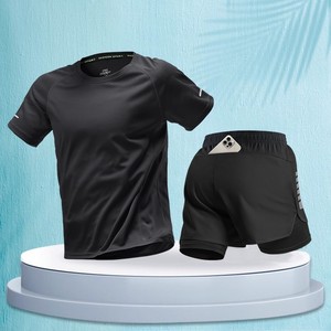 Pantalones Cortos Deportivos 2 en 1 para Hombre, de Secado Rápido, Transpirables, Elásticos, con Cintura Elástica, para Entrenamiento y Gimnasio - Product Image 2