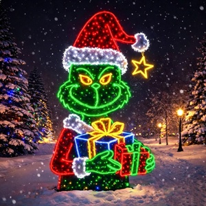 Luz navideña impermeable con diseño de Scrooge Grump y The Grinch para decoración exterior navideña - Product Image 4